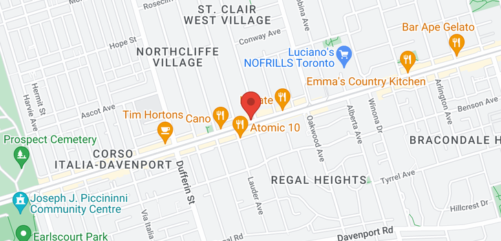 map of 1042 ST CLAIR AVE W